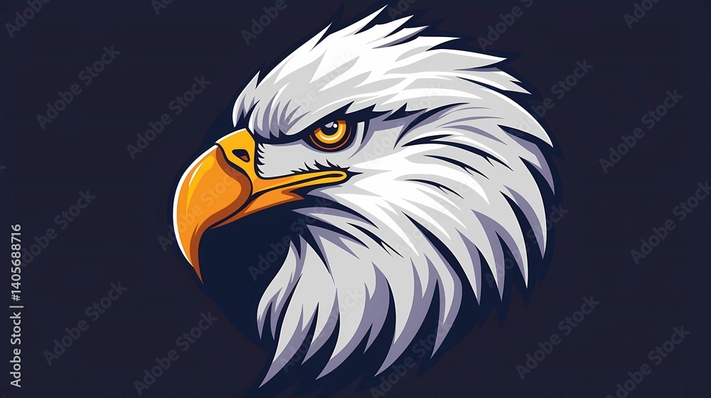 Obraz premium An eagle mascot logo vector illustration on dark background, Generative AI illustrations.