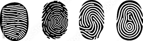 Set fingerprint scanning icon sign. Fingerprints icon set vector isolated. 