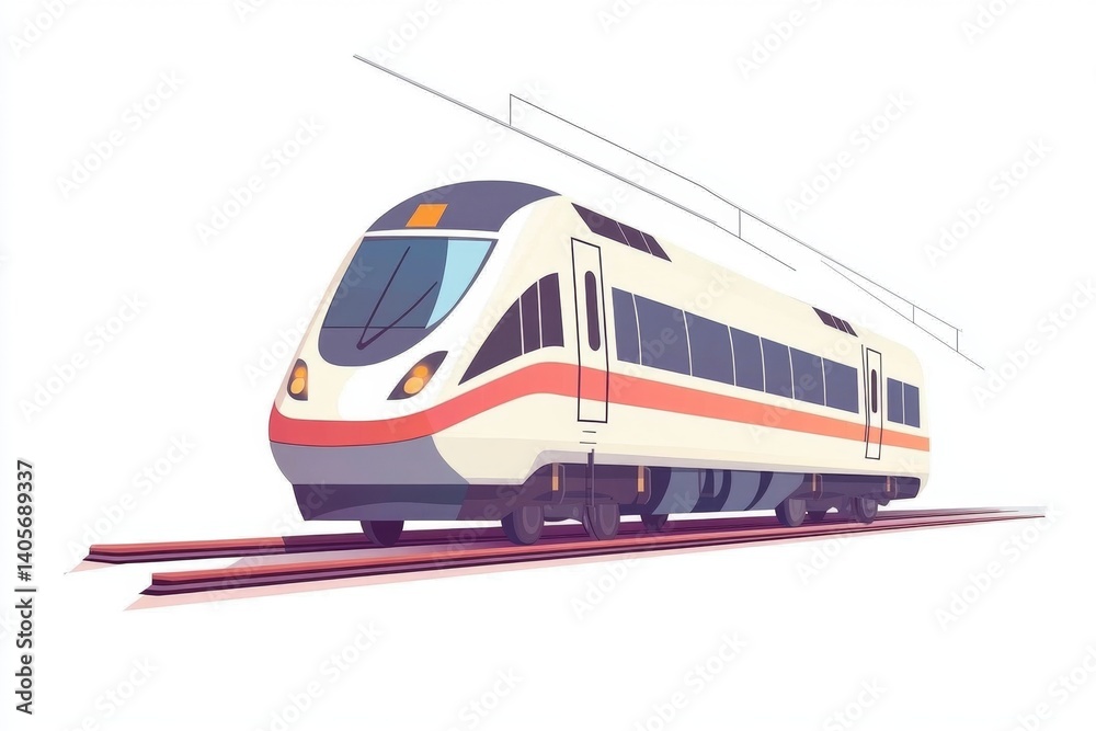 Naklejka premium Modern high-speed train illustration