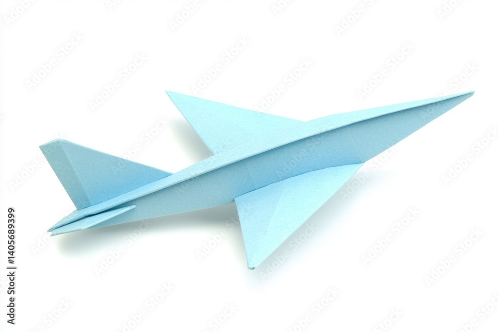 Light blue paper airplane origami model Light blue paper airplane origami model