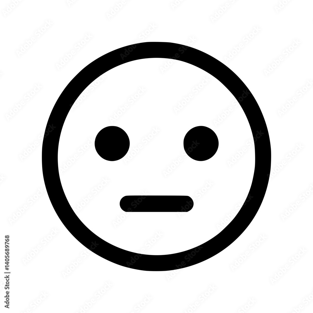 Simple outline icon of neutral face expression Simple outline icon of neutral face expression