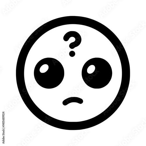 confused face emoji with large eyes and question mark  
