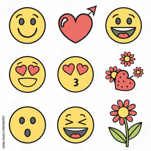 set of smileys