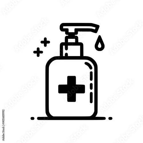 Hand Sanitizer Bottle Outline Icon  