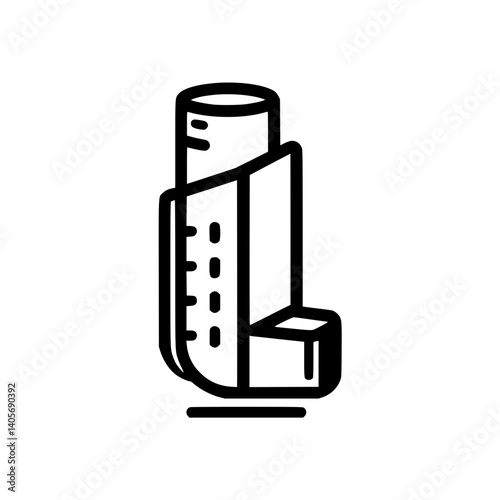 Inhaler icon outline illustration representing asthma relief  