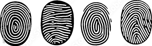 Set fingerprint scanning icon sign. Fingerprints icon set vector isolated. 
