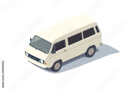 Retro van, isometric view
