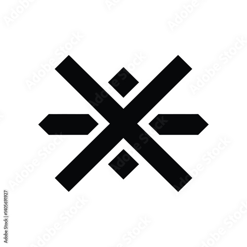 Abstract Geometric Shape Intersecting Lines with Transparent Background