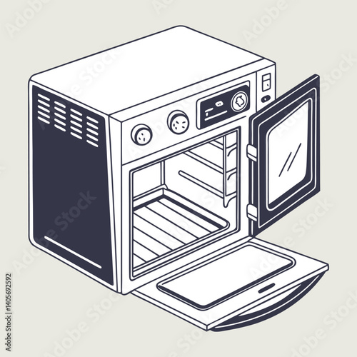 Microwave oven icon. Flat illustration of microwave oven icon