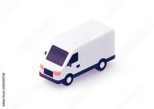 3D isometric van illustration