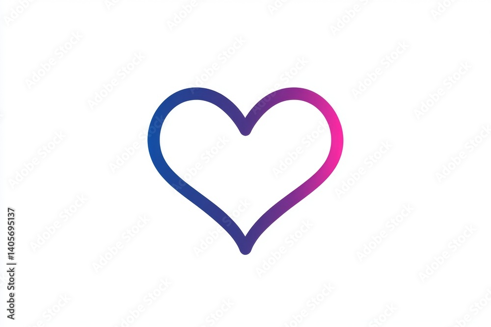 Simple, Gradient Filled Heart Icon Simple, Gradient Filled Heart Icon