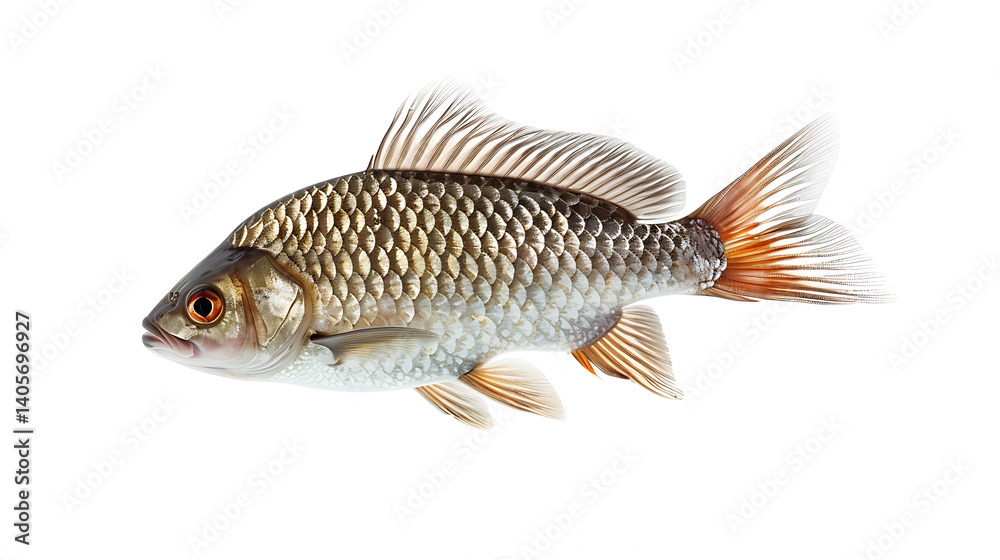 Fototapeta premium Atlantic Ocean Red Drum Fish Isolated on White Background