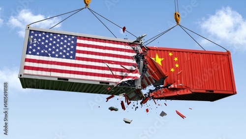 US-China Trade War Collapses, shipping containers

