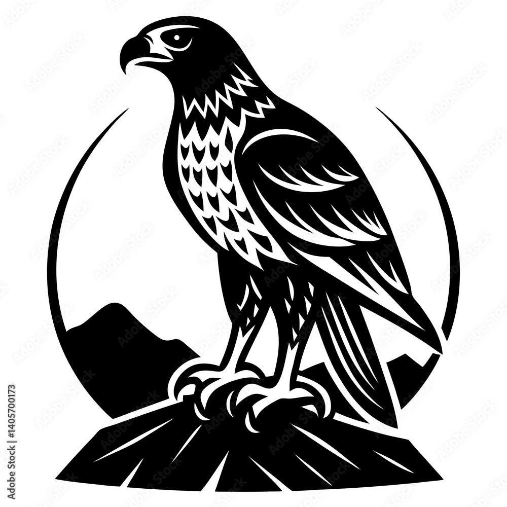 Fototapeta premium Vector art illustration of a hawk