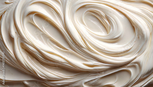 Creamy Swirled Frosting Texture Background for Bakery or Dessert Design photo
