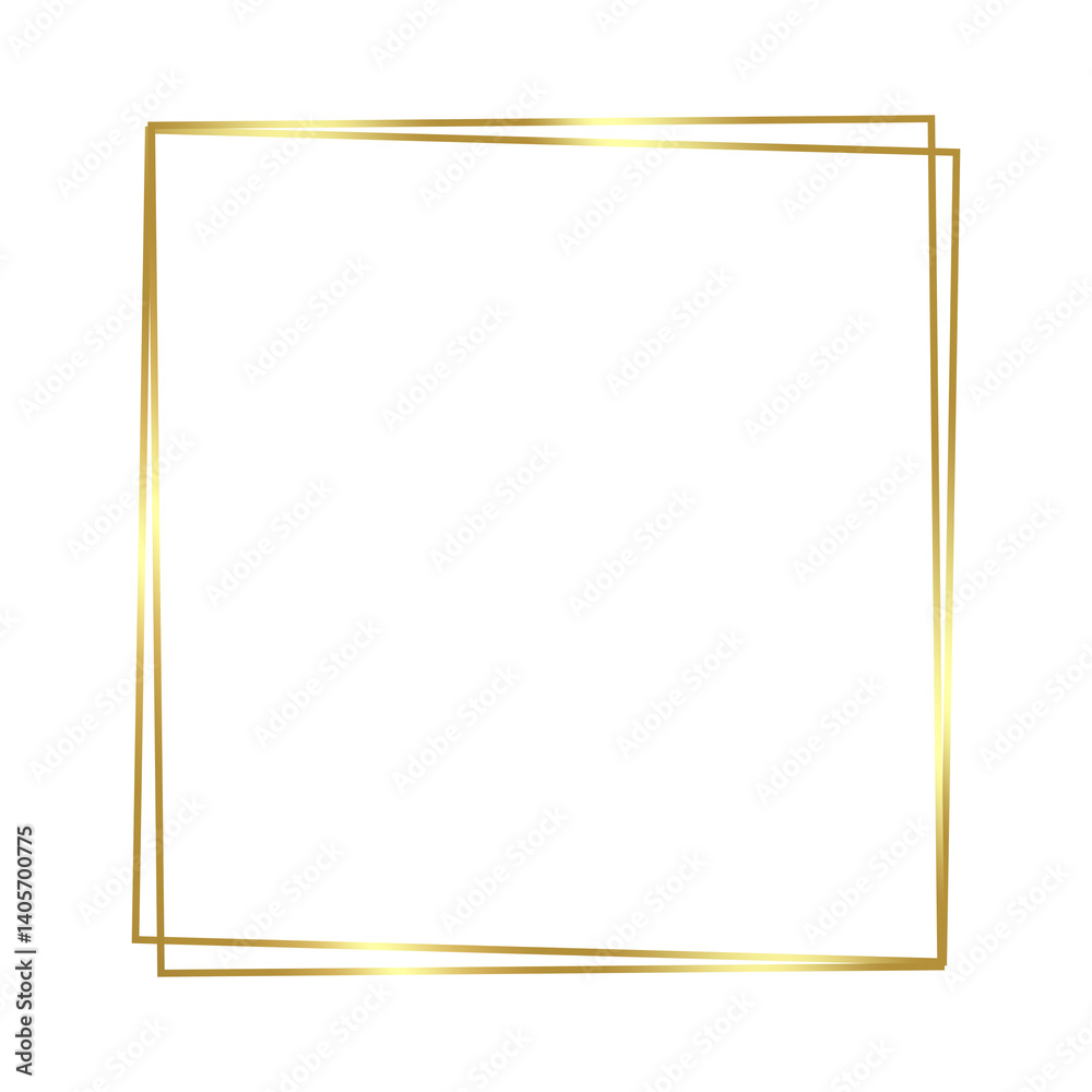 Gold frame ractangle random shape object for isolated on white background Gold frame ractangle random shape object for isolated on white background