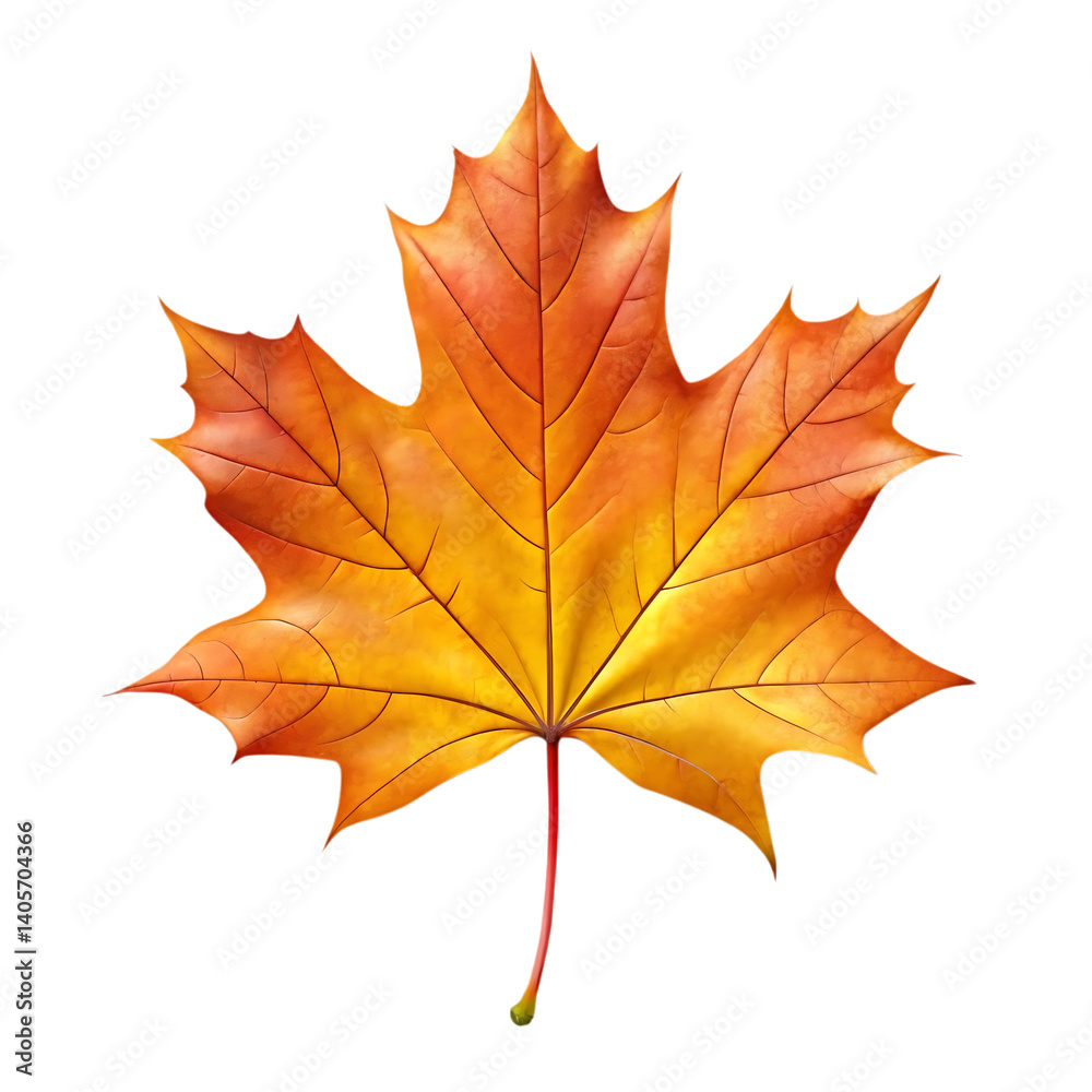 Fototapeta premium autumn leaf isolated on transparent on white background.png