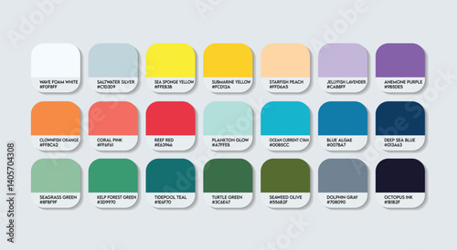 Marine Biologist Color Guide Palette with Color Names. Catalog Sample of Marine Biologist with RGB HEX codes and Names. China  Color Palette, beautiful nature and Earth friendly Fashion Environment C