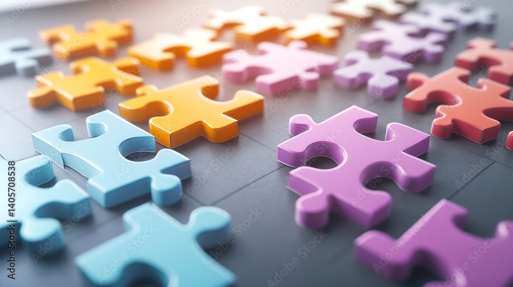 Obraz premium Customer segmentation data visualization puzzle pieces fitting together in a marketing strategy