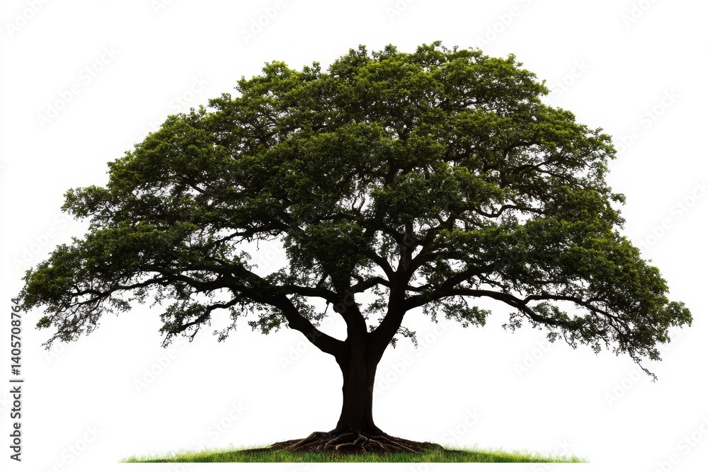 custom made wallpaper toronto digitalMajestic, lush green tree against white background. Roots visible