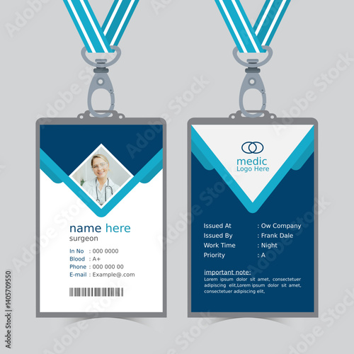 Medical Doctor Employee ID Card Template