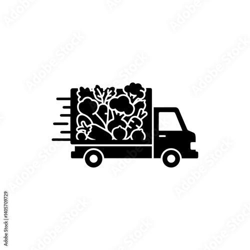 Delivery truck with fresh vegetables inside symbolizing vegetable delivery