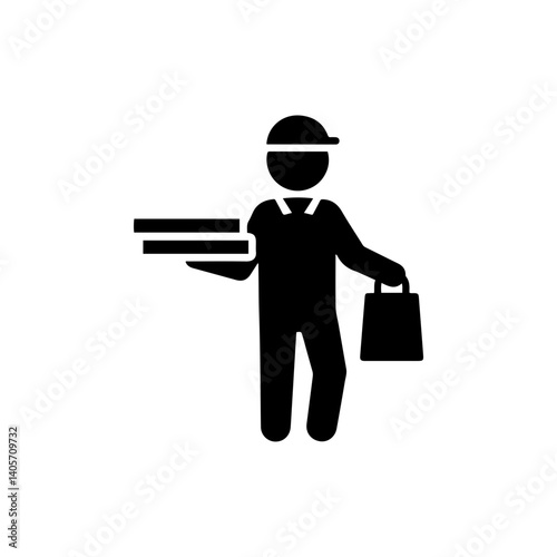 Delivery person with pizza box and drink bag symbolizing combined delivery