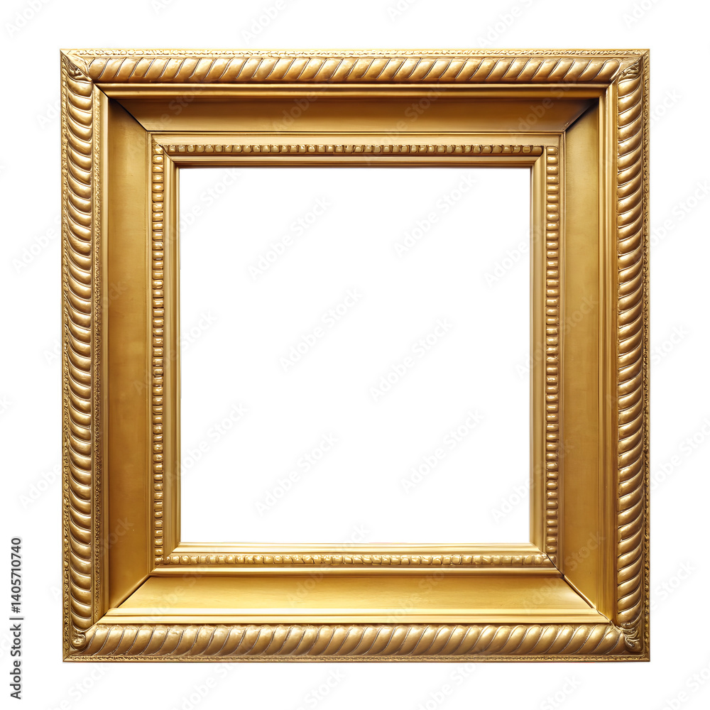 Fototapeta premium Blank gold frame Isolated on white Background