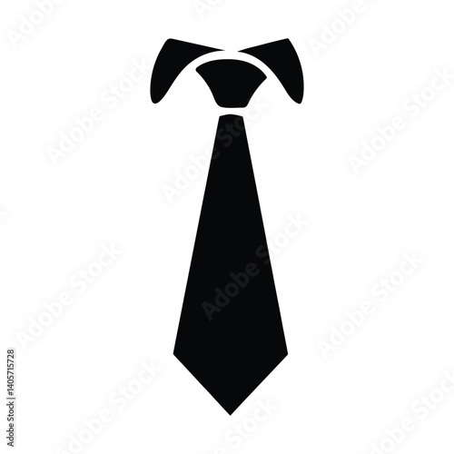 Necktie black icon Fashion and white background design