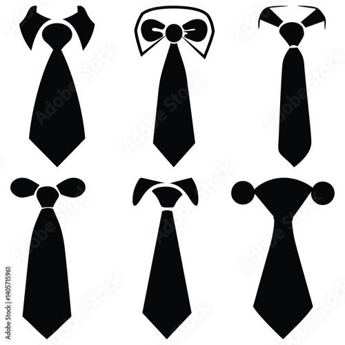 Necktie black icon Fashion and white background design