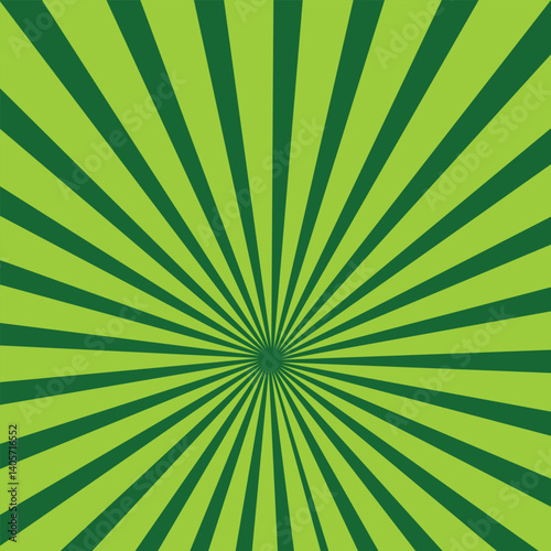 Abstract background of green and yellow rays