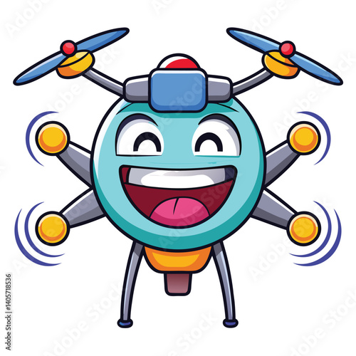 Happy drone cartoon character (1)