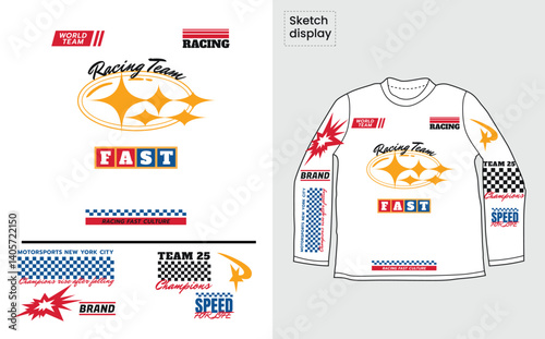 Streetwear Racing Typography for TShirt Print Design Urban Style Graphic Vector