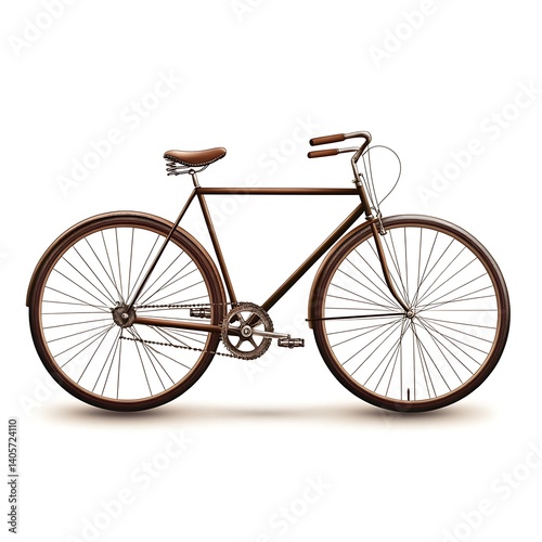 Vintage Bicycle: A detailed depiction of a classic vintage bicycle, showcasing its elegant design and timeless appeal. The focus on the bike's intricate components, from the frame to the wheels.