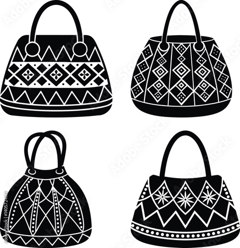 Ethnic Bag silhouette vector