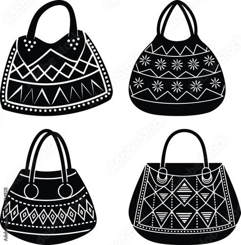 Ethnic Bag silhouette vector