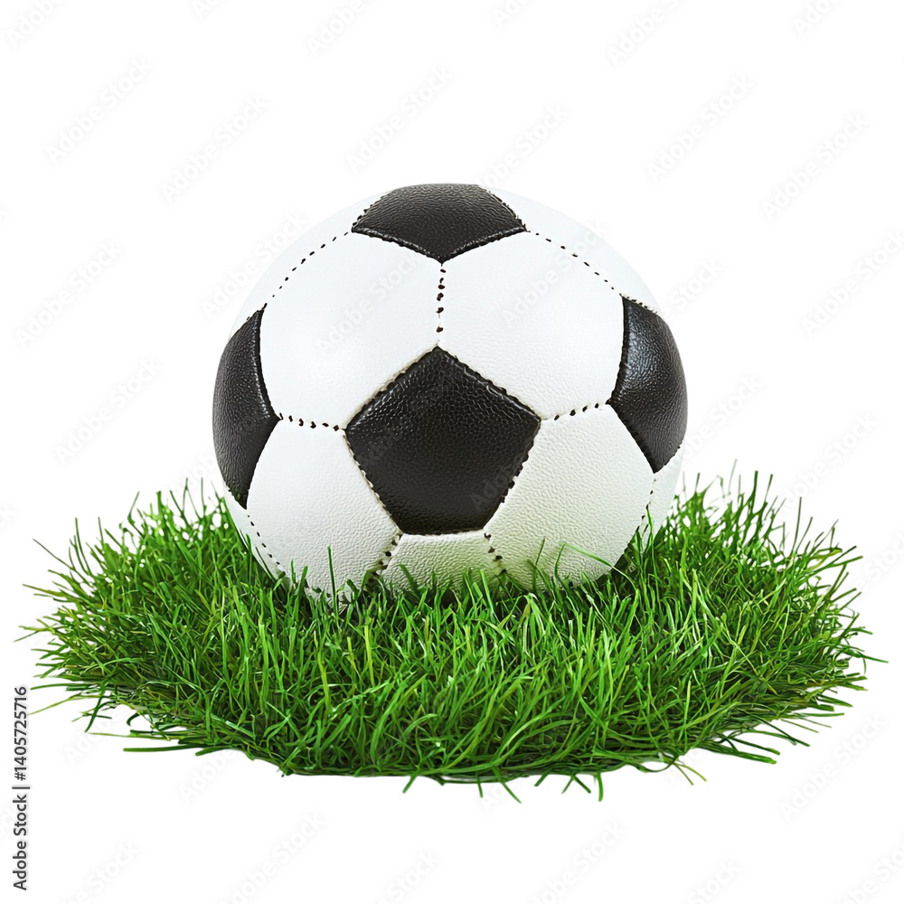 Obraz premium Soccer ball on green grass ready for a game excitement and fun