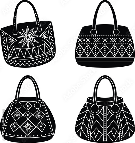 Ethnic Bag silhouette vector