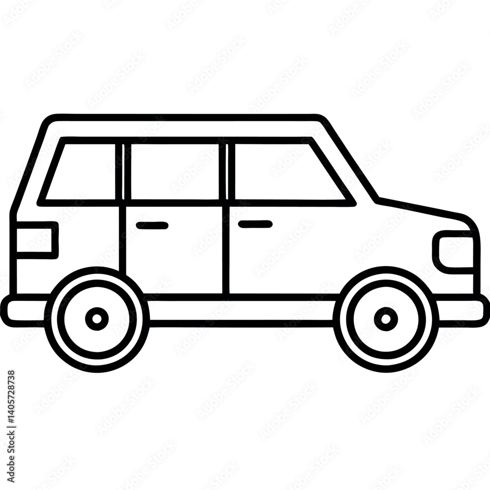 SUV Line Art Icon Sleek & Minimalist for Web and Graphic Use SUV Line Art Icon Sleek & Minimalist for Web and Graphic Use