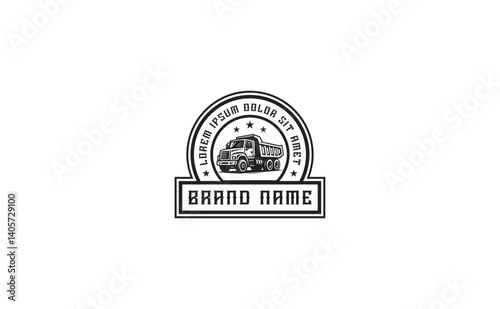 Dump Truck Transport Company Logo