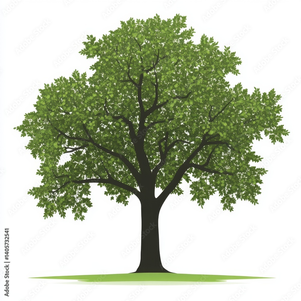 Mature Green Tree Isolated on White Mature Green Tree Isolated on White