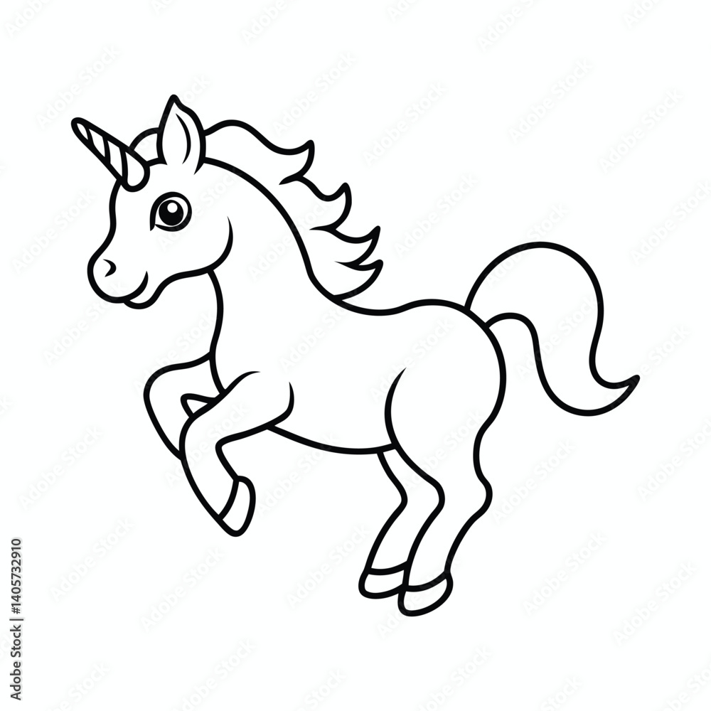 magical cute unicorn line art vector outline and drawing for children to learn to color according to the picture magical cute unicorn line art vector outline and drawing for children to learn to color according to the picture