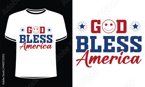 God bless america t-shirt design vector .4th Of July Fireworks Red White Blue t-shirt Svg.