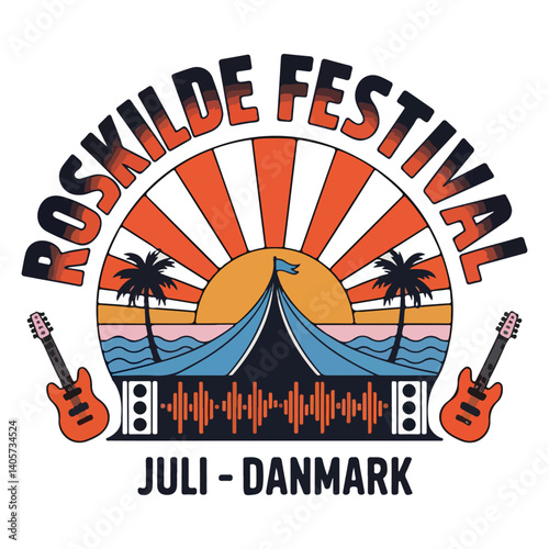 Roskilde Festival Retro Badge Design

