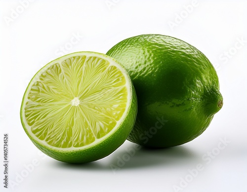 green lime with cut in half