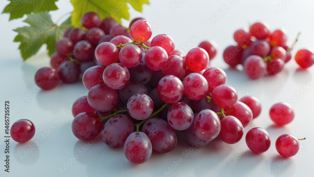 Red grape on a contrasting background. Top-down view Red grape on a contrasting background. Top-down view