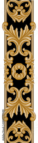 gold, pattern, ornament, frame, vintage, design, floral, decoration, art, vector, flower, antique, element, border, illustration