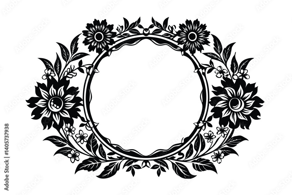 Obraz premium frame with floral ornament