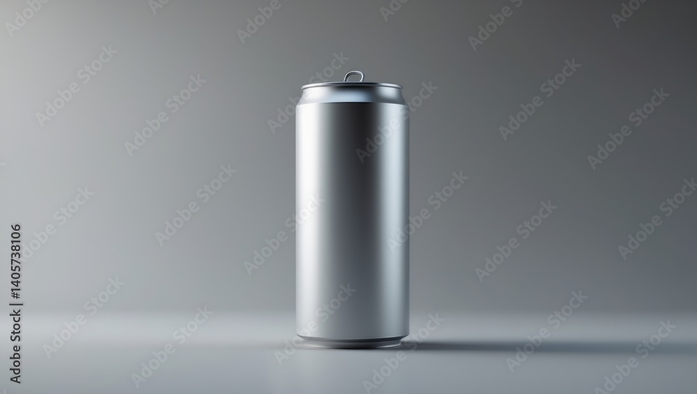 Blank template of a small metal can featuring realistic shadows on a white backdrop. Blank template of a small metal can featuring realistic shadows on a white backdrop.