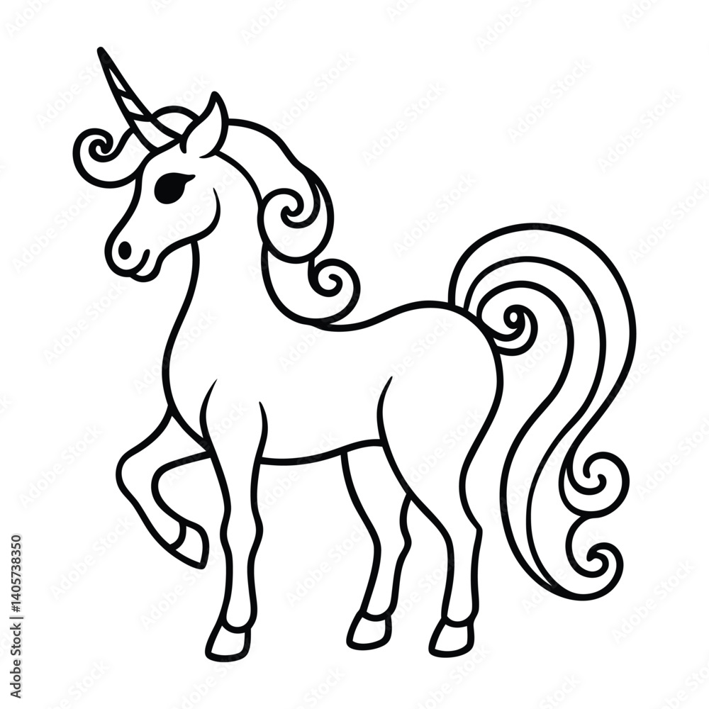 Minimal Unicorn Graphic Mystical Monoline Animal Artwork with Unicorn line art vector Illustration Minimal Unicorn Graphic Mystical Monoline Animal Artwork with Unicorn line art vector Illustration